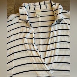 We The Free Navy and White Striped Jersey Shirt